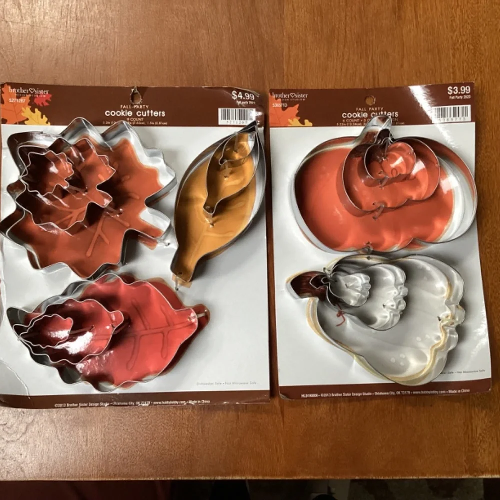 Fall Party Cookie Cutters 2 packs New with tag